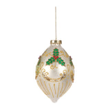 Glob decorativ Holly, alb/verde, 15 cm - SIMONA'S CHRISTMAS