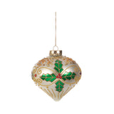 Glob decorativ Holly, alb/verde, 15 cm - SIMONA'S CHRISTMAS