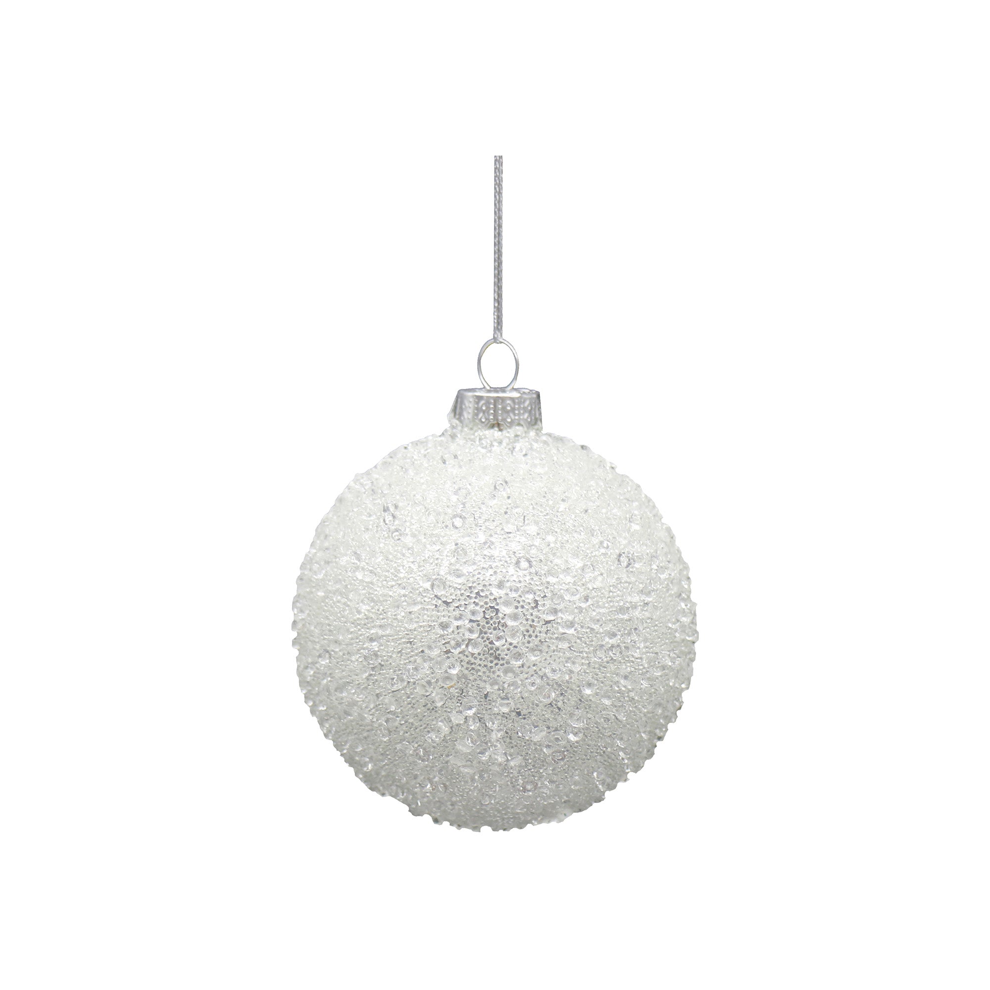 Glob decorativ Icy, alb, 8 cm - SIMONA'S CHRISTMAS