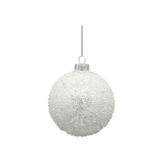 Glob decorativ Icy, alb, 8 cm - SIMONA'S CHRISTMAS