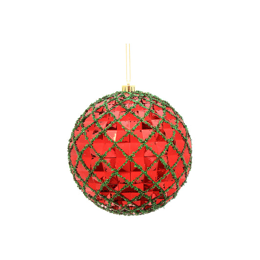 Glob decorativ Ingbert, rosu/verde, 20 cm - SIMONA'S CHRISTMAS