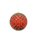 Glob decorativ Ingbert, rosu/verde, 20 cm - SIMONA'S CHRISTMAS