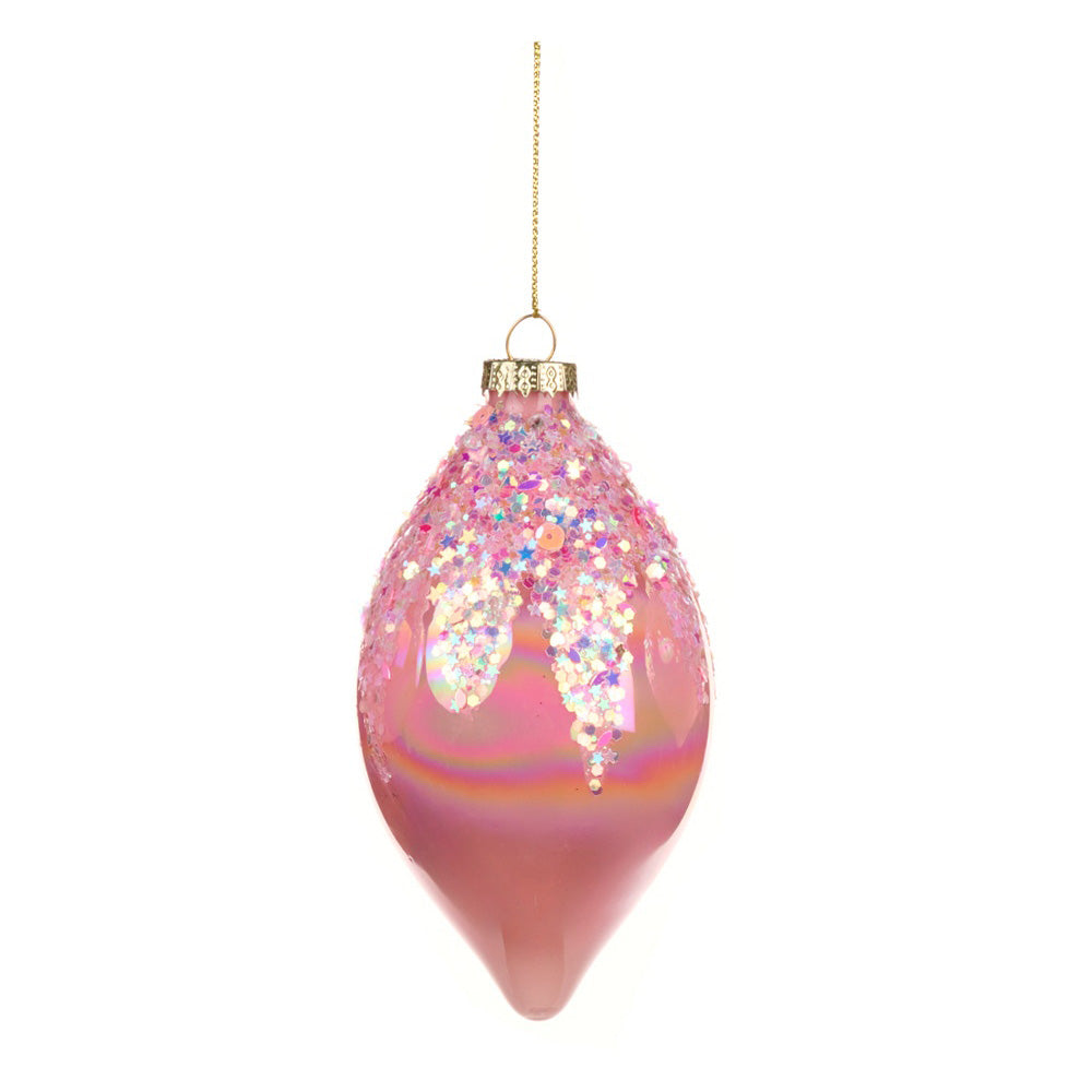 Glob decorativ Isla, roz/alb, 8 cm - SIMONA'S CHRISTMAS