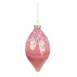 Glob decorativ Isla, roz/alb, 8 cm - SIMONA'S CHRISTMAS