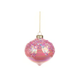 Glob decorativ Isla, roz/alb, 8 cm - SIMONA'S CHRISTMAS