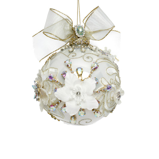 Glob decorativ Jewel Humphrey, crem/auriu, 13 cm, Editie Limitata - SIMONA'S CHRISTMAS