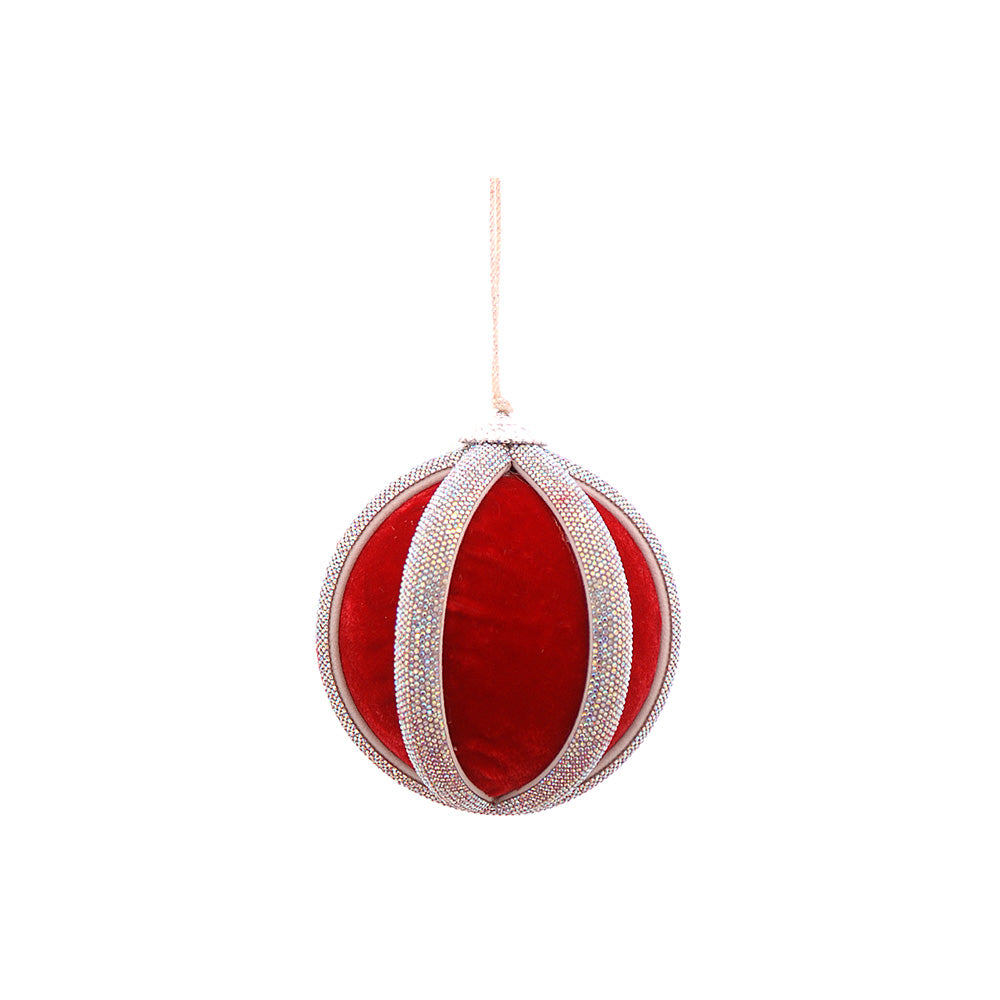 Glob decorativ Jockie, rosu/argintiu, 10 cm - SIMONA'S CHRISTMAS