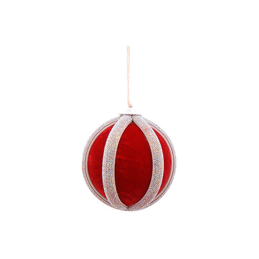 Glob decorativ Jockie, rosu/argintiu, 10 cm - SIMONA'S CHRISTMAS