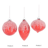 Glob decorativ Kaia, rosu/alb, 8 cm - SIMONA'S CHRISTMAS