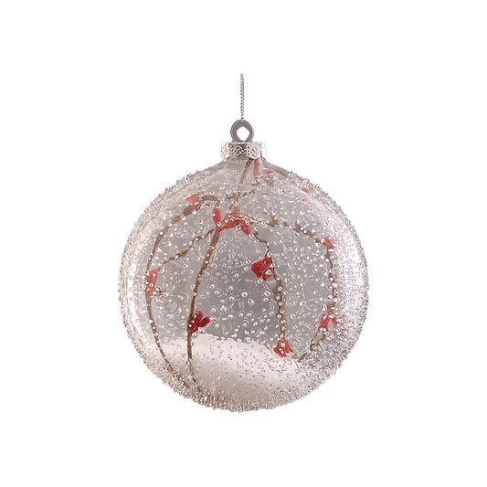 Glob decorativ Lachie, transparent/rosu, 10 cm - SIMONA'S CHRISTMAS