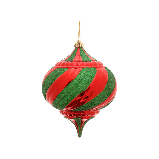 Glob decorativ Lally, rosu/verde, 20 cm - SIMONA'S CHRISTMAS