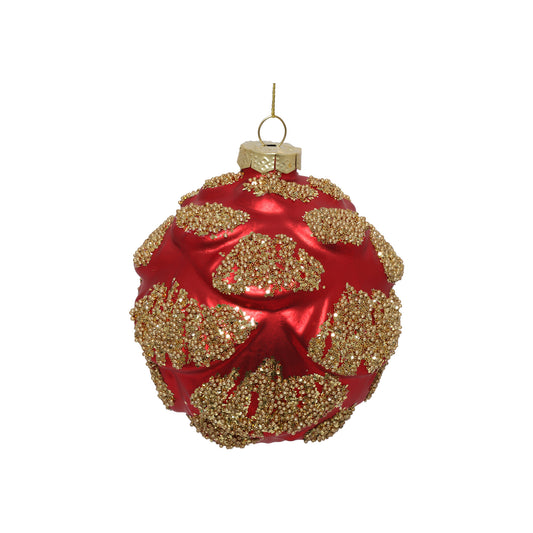 Glob decorativ Lazar, rosu, 8 cm - SIMONA'S CHRISTMAS
