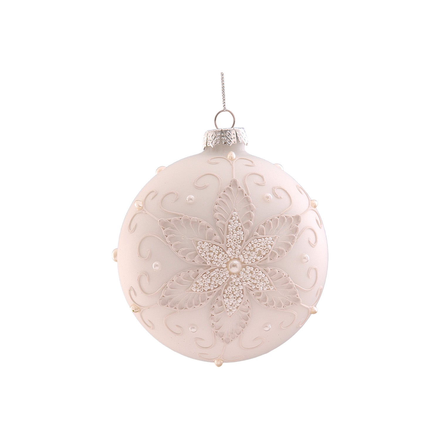 Glob decorativ Leida, alb, 10 cm - SIMONA'S CHRISTMAS