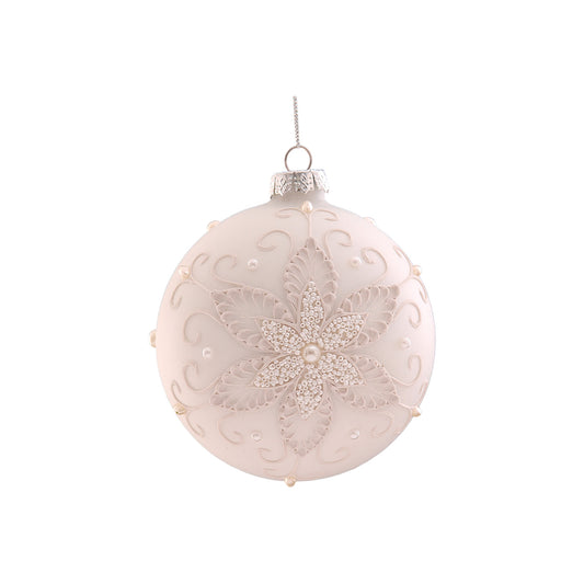 Glob decorativ Leida, alb, 10 cm - SIMONA'S CHRISTMAS