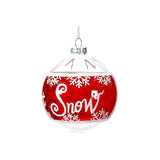 Glob decorativ Let it snow, transparent/rosu, 10 cm - SIMONA'S CHRISTMAS