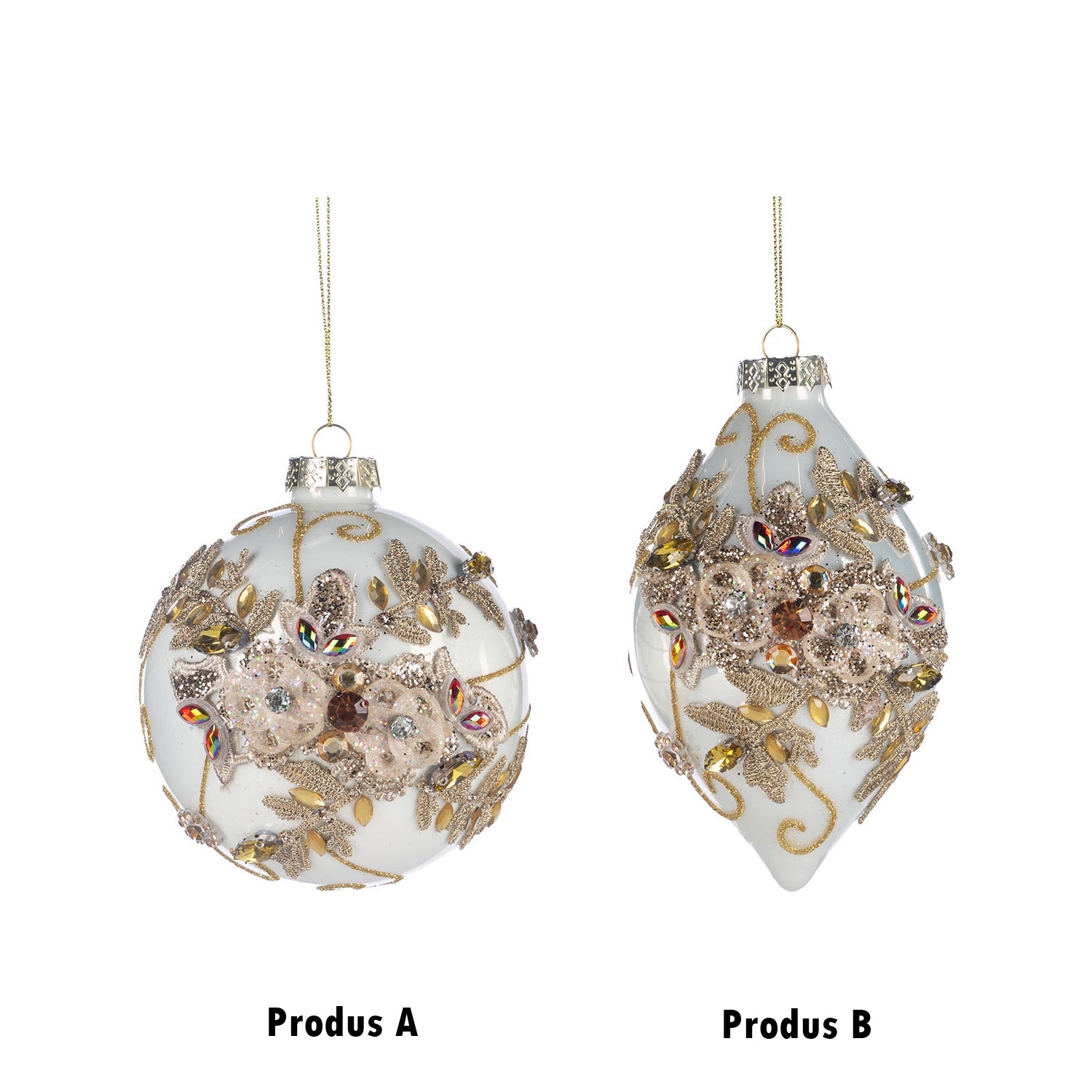 Glob decorativ Maisie Jewel, auriu/transparent, 14 cm - SIMONA'S CHRISTMAS