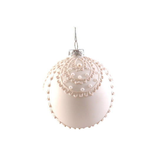 Glob decorativ Miquel, alb, 12 cm - SIMONA'S CHRISTMAS