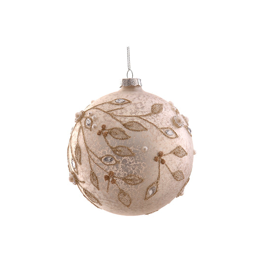 Glob decorativ Neve, sampanie, 10 cm - SIMONA'S CHRISTMAS