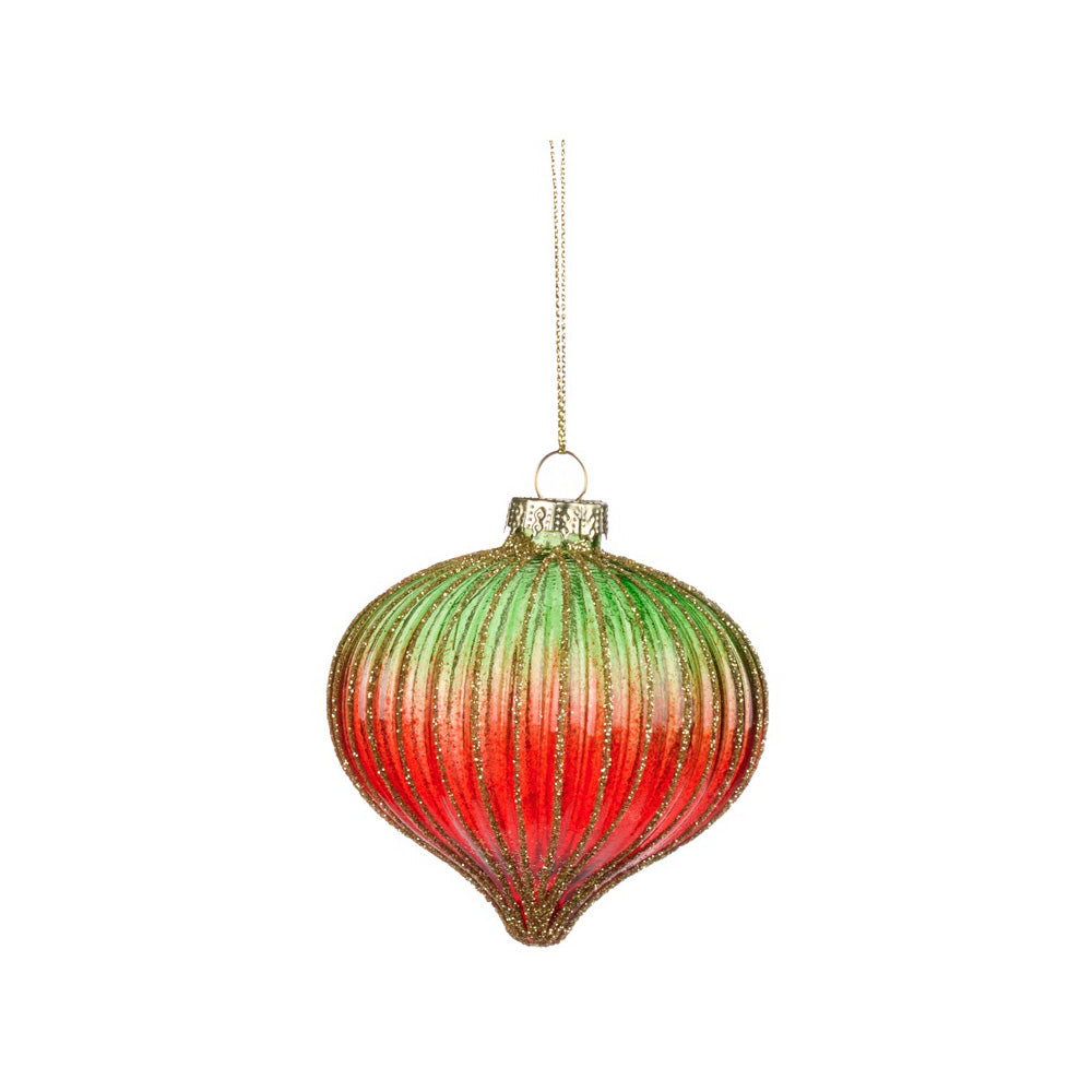 Glob decorativ Padraig, rosu/verde, 8 cm - SIMONA'S CHRISTMAS