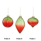 Glob decorativ Padraig, rosu/verde, 8 cm - SIMONA'S CHRISTMAS