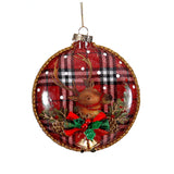 Glob decorativ plat, carouri/cerb, 12 cm - SIMONA'S CHRISTMAS