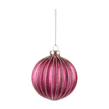 Glob decorativ Ribbed, roz/mov, 8 cm - SIMONA'S CHRISTMAS