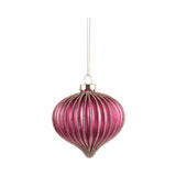 Glob decorativ Ribbed, roz/mov, 8 cm - SIMONA'S CHRISTMAS