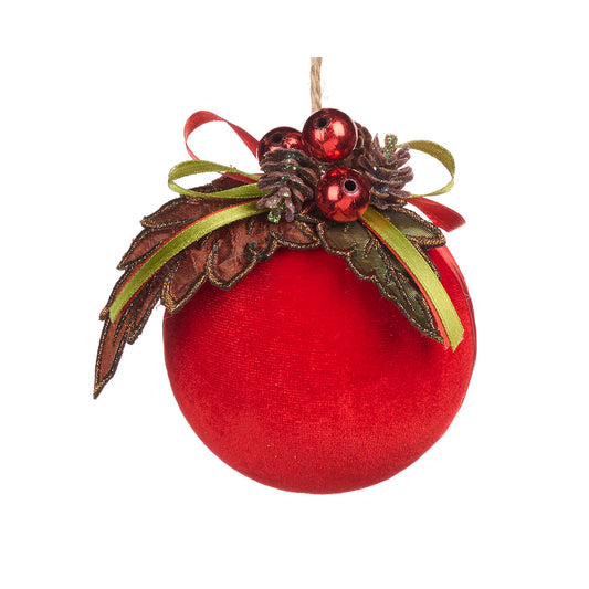 Glob decorativ Riley, rosu/verde, 11 cm - SIMONA'S CHRISTMAS