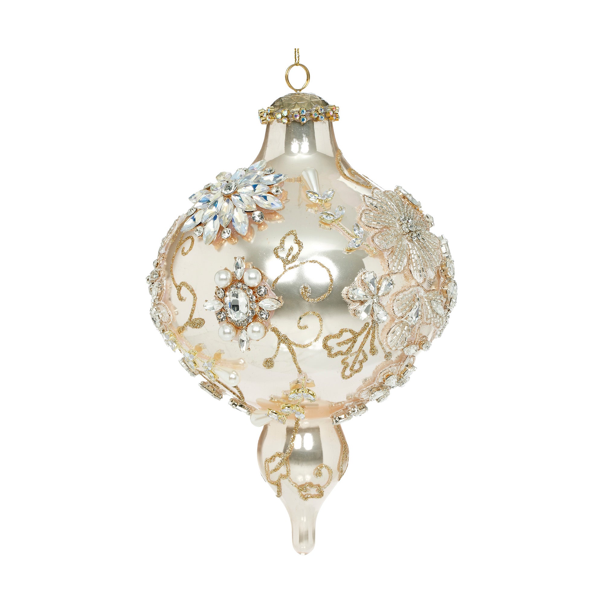 Glob decorativ Ruairi Bijoux, crem/auriu 20 cm, Editie Limitata - SIMONA'S CHRISTMAS