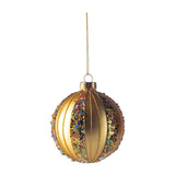 Glob decorativ Sawney, rosu/verde/auriu, 8 cm - SIMONA'S CHRISTMAS