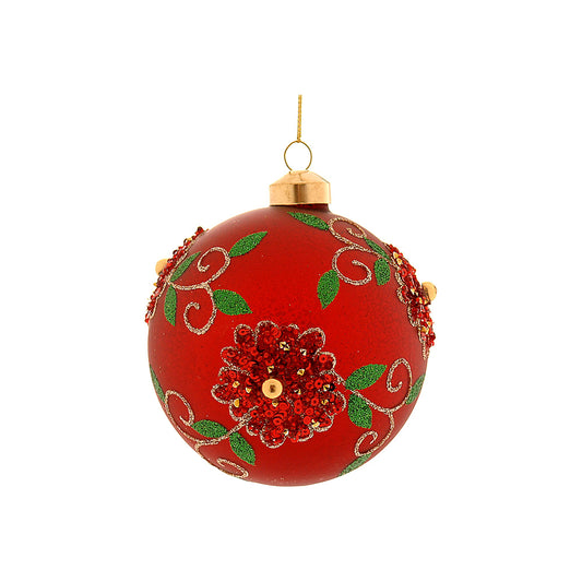 Glob decorativ Sholto, rosu/verde, 10 cm - SIMONA'S CHRISTMAS