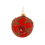 Glob decorativ Sholto, rosu/verde, 10 cm - SIMONA'S CHRISTMAS