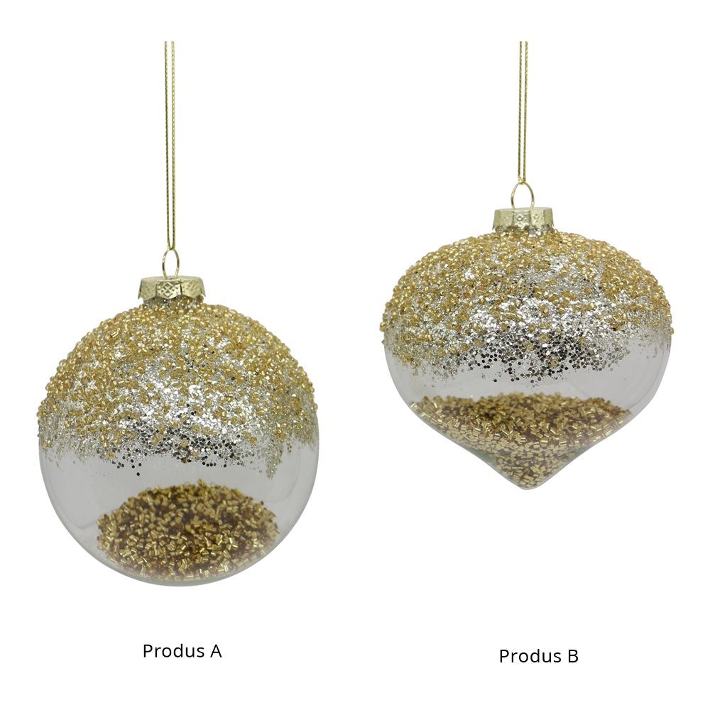 Glob decorativ Strela, auriu, 10 cm - SIMONA'S CHRISTMAS