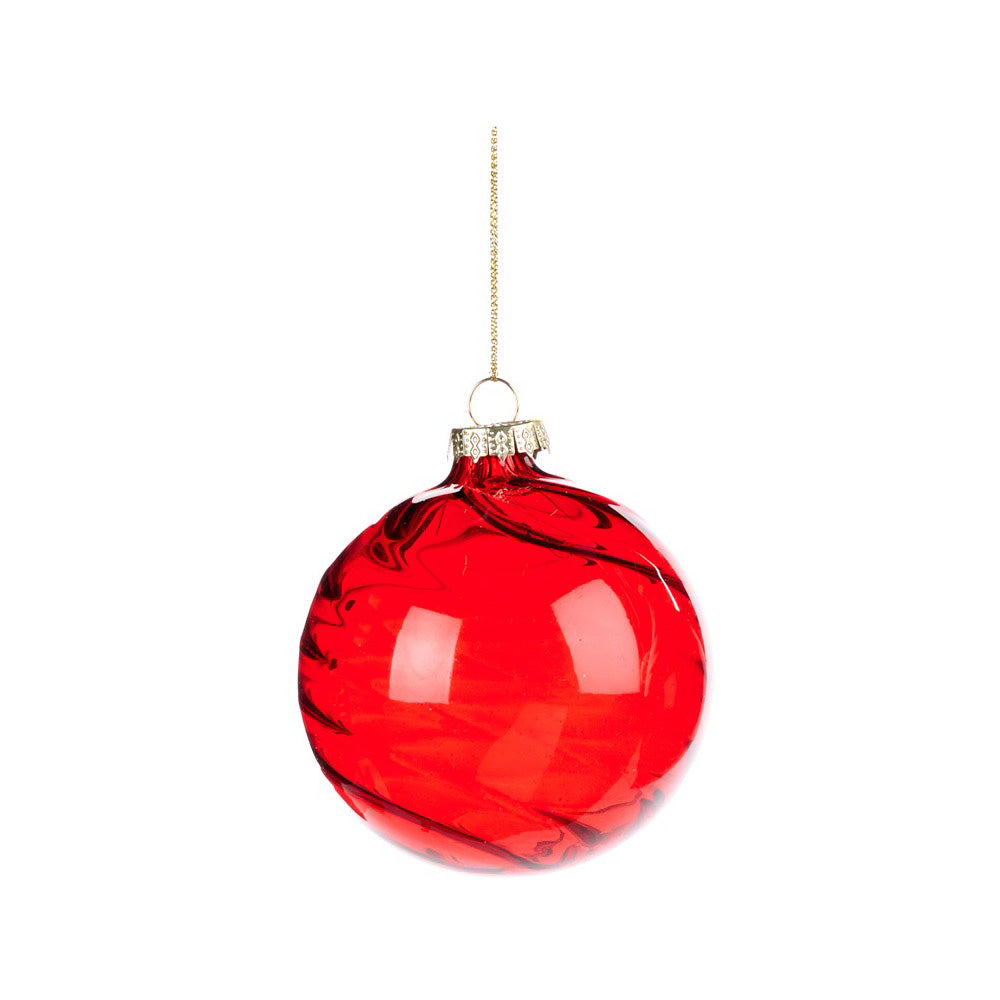 Glob decorativ Swirl, rosu, 8 cm - SIMONA'S CHRISTMAS