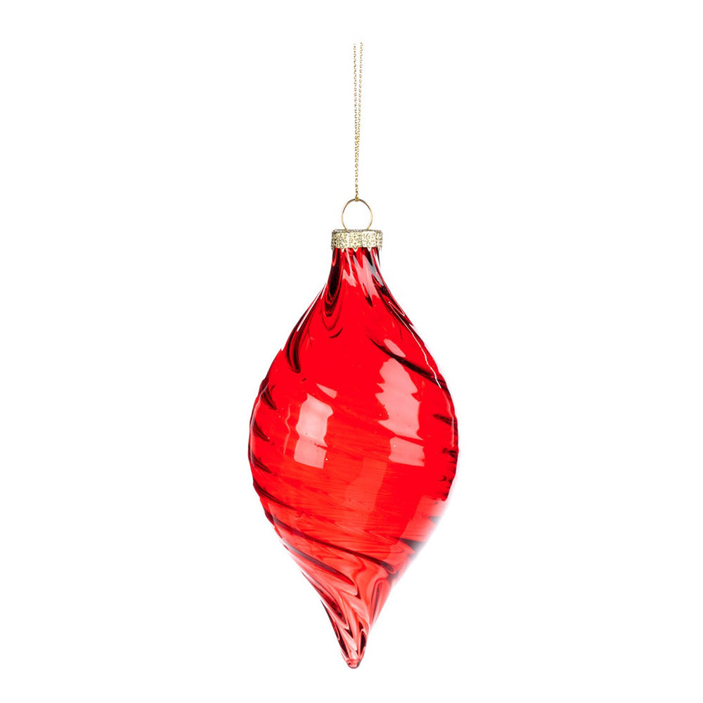 Glob decorativ Swirl, rosu, 8 cm - SIMONA'S CHRISTMAS