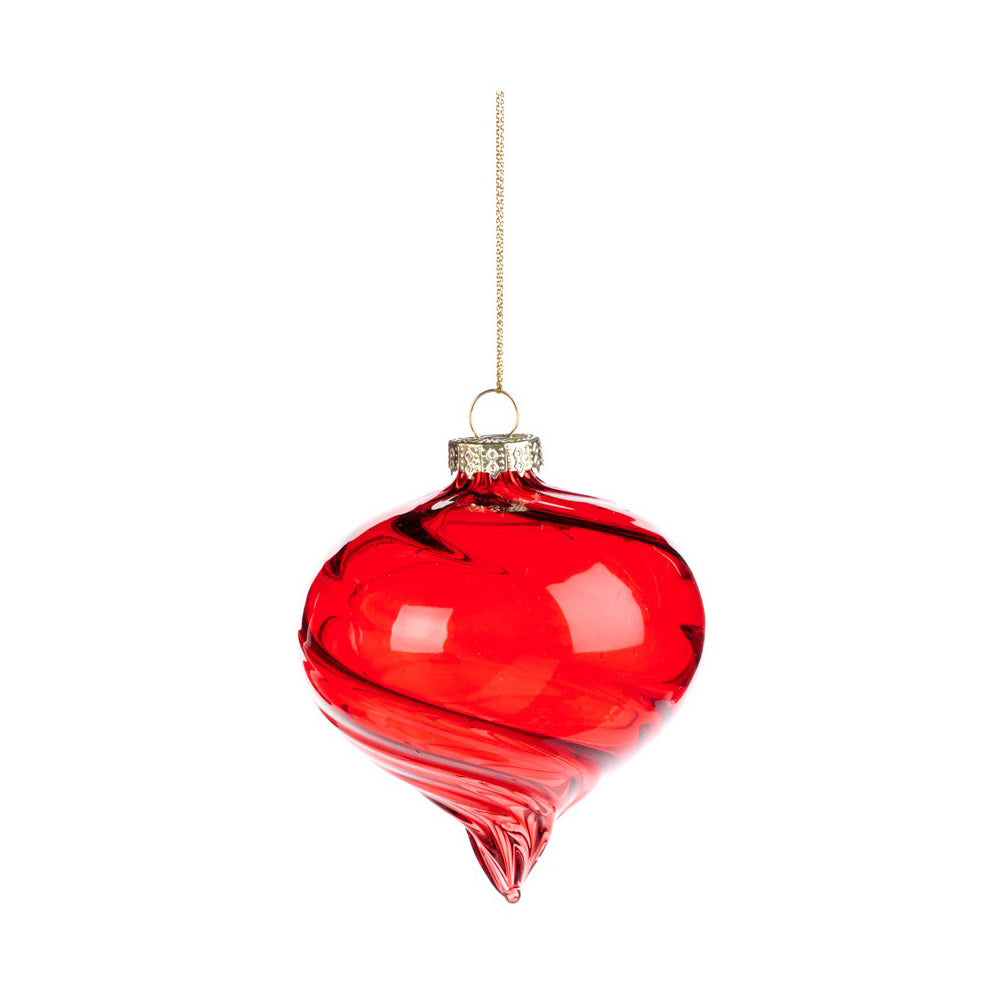 Glob decorativ Swirl, rosu, 8 cm - SIMONA'S CHRISTMAS