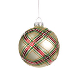 Glob decorativ Tartan, rosu/auriu, 13 cm, SIMONA'S CHRISTMAS