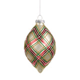 Glob decorativ Tartan, rosu/auriu, 13 cm, SIMONA'S CHRISTMAS