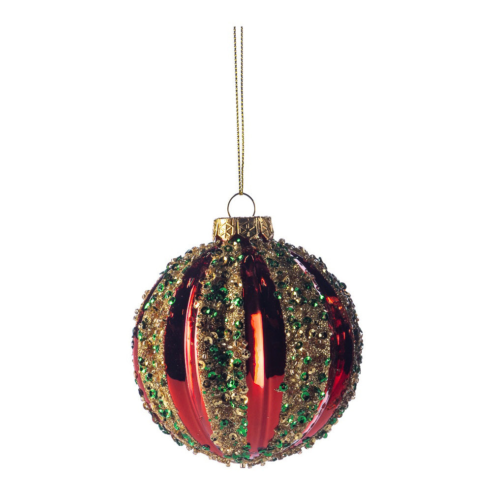 Glob decorativ Tasgall, rosu/auriu, 8 cm - SIMONA'S CHRISTMAS