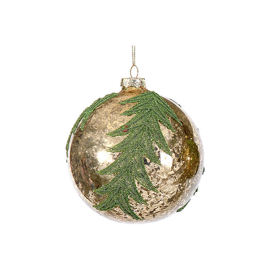 Glob decorativ Tree, auriu/verde, 10 cm - SIMONA'S CHRISTMAS