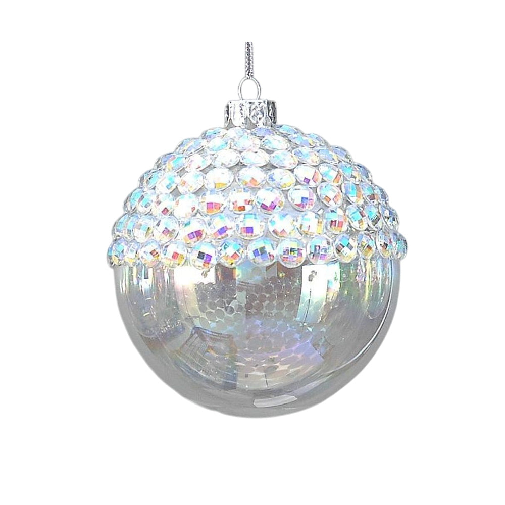 Glob din sticla cu margele, Azari, transparent, 10 cm - SIMONA'S CHRISTMAS