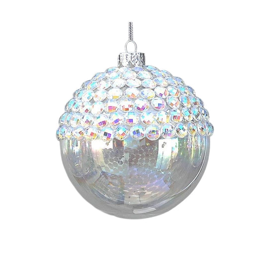 Glob din sticla cu margele, Azari, transparent, 10 cm - SIMONA'S CHRISTMAS