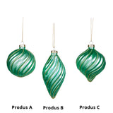 Glob din sticla Swirl, verde menta, 8 cm - SIMONA'S Christmas