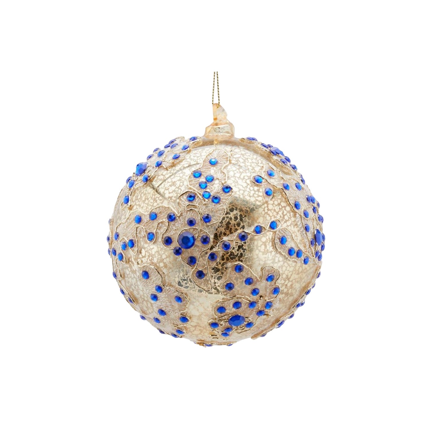 Glob din sticla Vivienne Jewels, auriu-albastru, 12 cm - SIMONA'S Christmas