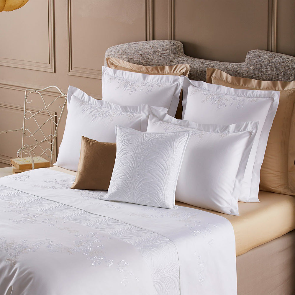 Lenjerie de pat 180x200, satin, 4 piese, Bagatel - YVES DELORME