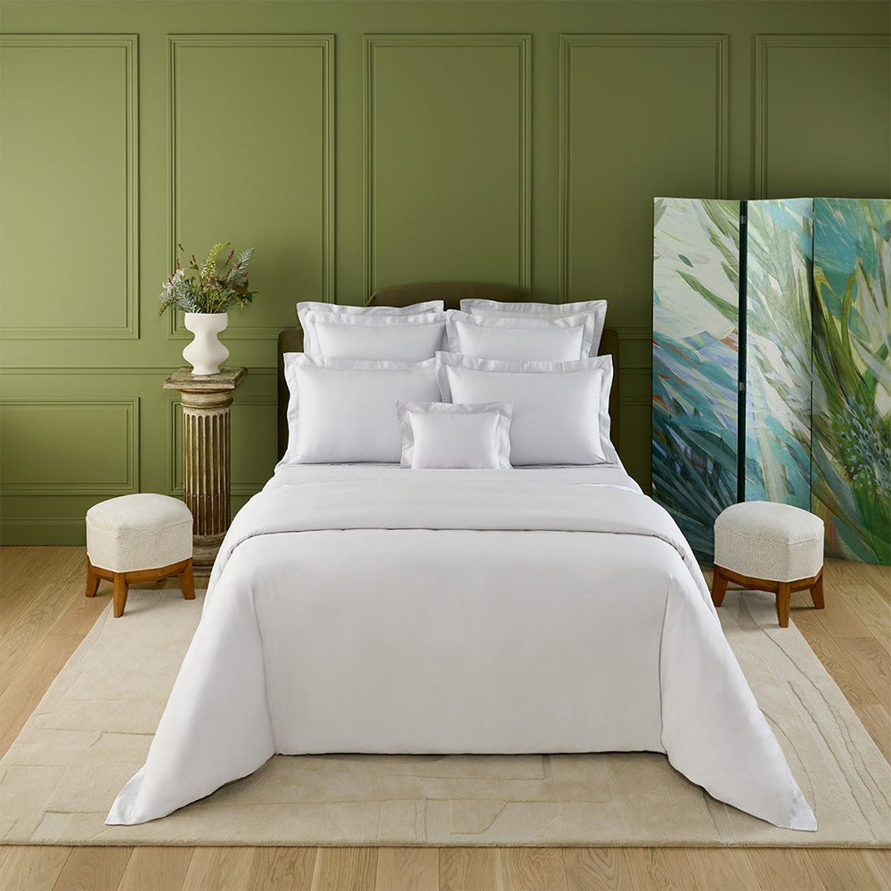 Cearceaf cu elastic pentru saltea 180x200 cm, satin, Triomphe Silver - YVES DELORME