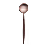 Lingura pentru servire, placata cu aur 18k, 26.5 cm, Goa Brown Rose Gold - CUTIPOL