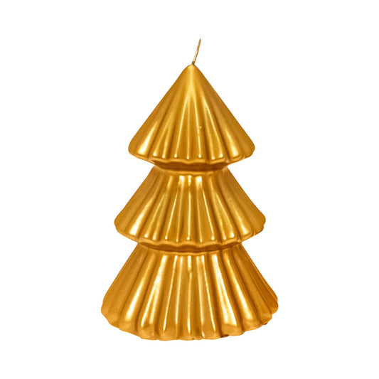 Lumanare decorativa brad Tokyo, auriu, 17 cm - SIMONA'S COLLECTION