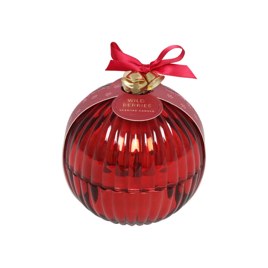 Lumanare Glob, rosu, 11.5 cm - SIMONA'S CHRISTMAS