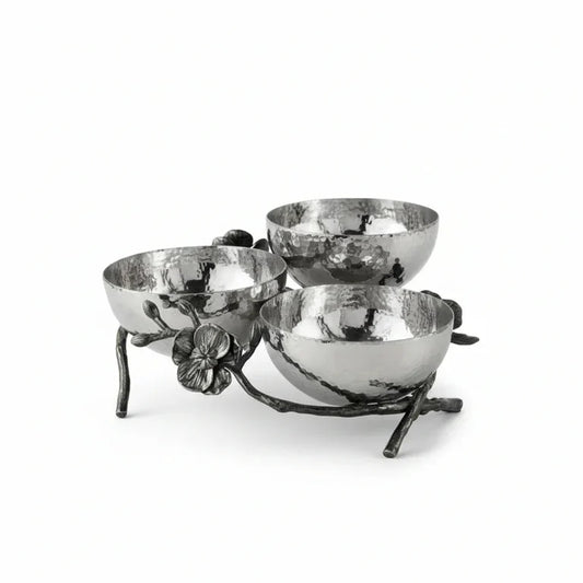 Vas pentru servire cu 3 compartimente, 24 cm, Black Orchid - Michael Aram